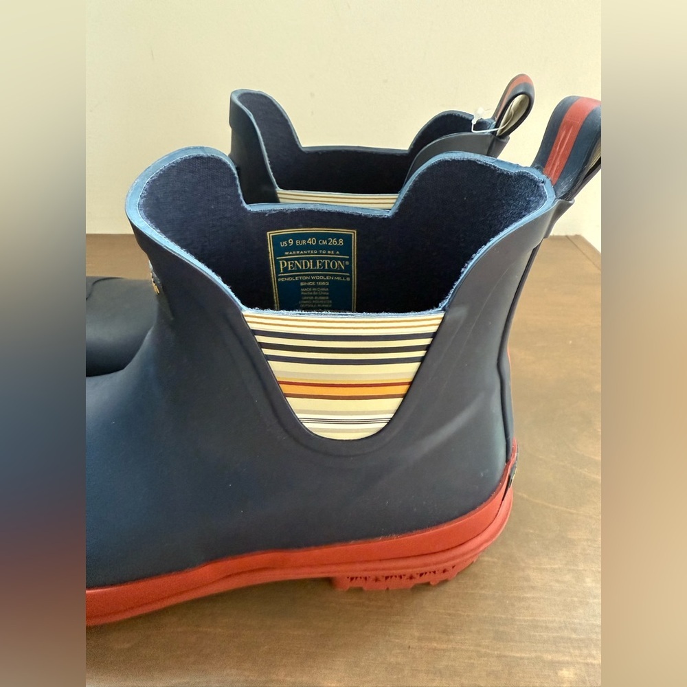 Pendleton WOMEN'S BRIDGER STRIPE WESTERN CHELSEA RAIN BOOT 9 • NWOT - Picture 8 of 10